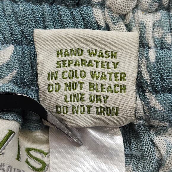 Orvis Skirt Womens M Blue White Gauze Rayon Maxi Pull On Drawstring Pockets Boho - Picture 5 of 9